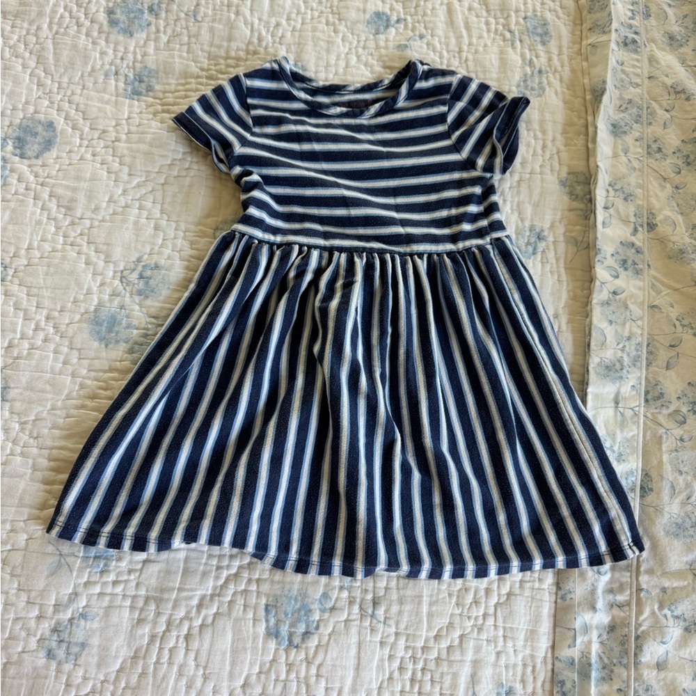 Cat & Jack Navy and White Striped Kids Dress